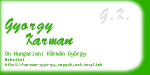gyorgy karman business card